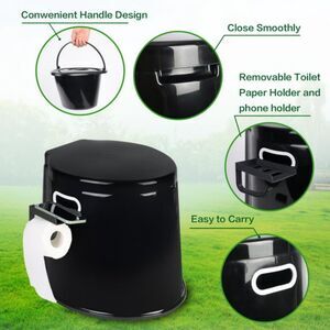 Portable Camping Travel Toilet – Inner Bucket & Toilet Paper Holder 5.3-Gallon